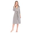 thumbnail image 2 of Women Kimono Robes Lightweigh Sleepdress Cotton Robes, 3/4 Sleeves Knit Bathrobe Lightweight Soft V-neck Ladies Loungewear, 2 of 7