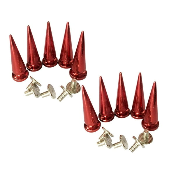 10pcs Remaches de Puntas Clavos de Cono para Decoración Bolsas de Bricolaje rojo Hugo Cone Stud Rivet