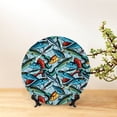 thumbnail image 6 of Daiia Colorful Fishing Baits Printed Pattern Ceramic Plate Dinner Plates Bone China Decorative Plates with Display Stand Art Ceramic Ornaments for Wall Hanging Decoration-10in, 6 of 6
