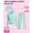 thumbnail image 2 of Real Love Girls Sweatpants Set - 2 Piece Fleece Hoodie and Flare Cargo Pants Activewear Set (7-16), 2 of 7
