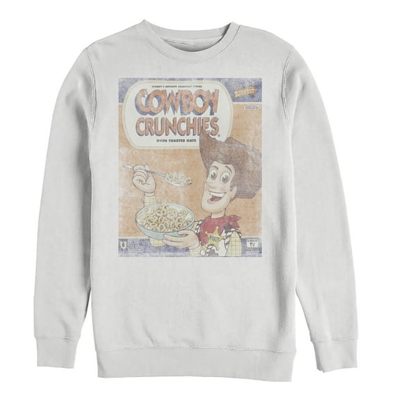 Men's Toy Story Vintage Cowboy Crunchies Cereal  Sweatshirt White Large