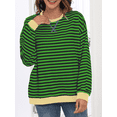 thumbnail image 3 of FIUFY Women's Casual Sweatshirt Long Sleeve Pullover Top Oversized Shirt With Striped Color Block, 3 of 7