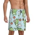 thumbnail image 2 of Gaeub Cute Floral Frog Printed Men's Short Pajama Pants, Lightweight Lounge & Sleep Bottoms Keep You Cool - 4X-Large, 2 of 9