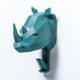 thumbnail image 3 of Cabeza de animal tridimensional gancho fuerte viscosa-rinoceronte-verde MFZFUKR CPB-DE-WX542-6, 3 of 4