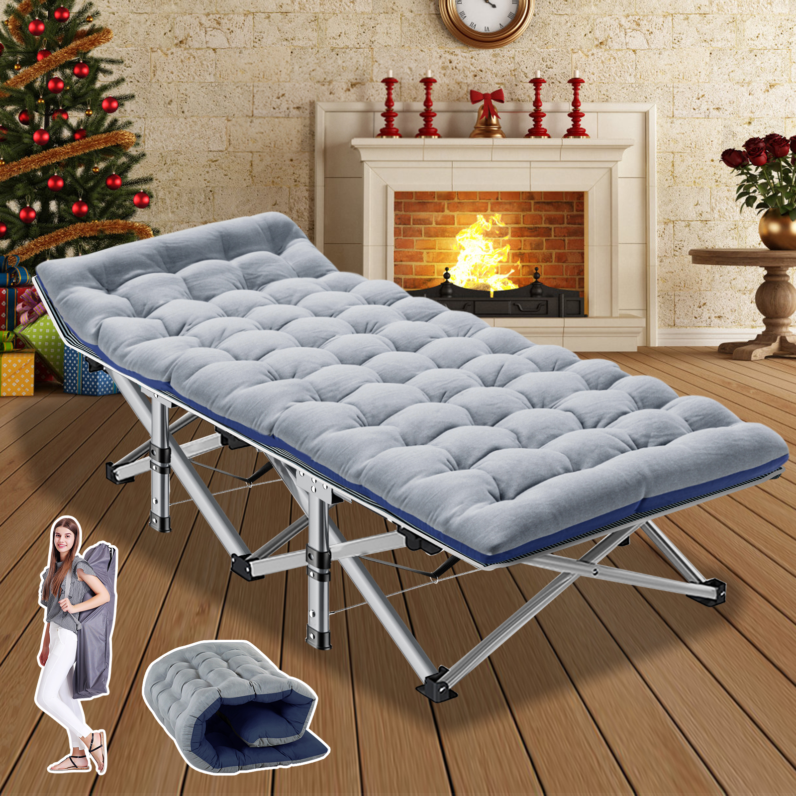 NAIZEA Folding Camping Cots for Adults, Folding Cot Bed Camping Bed