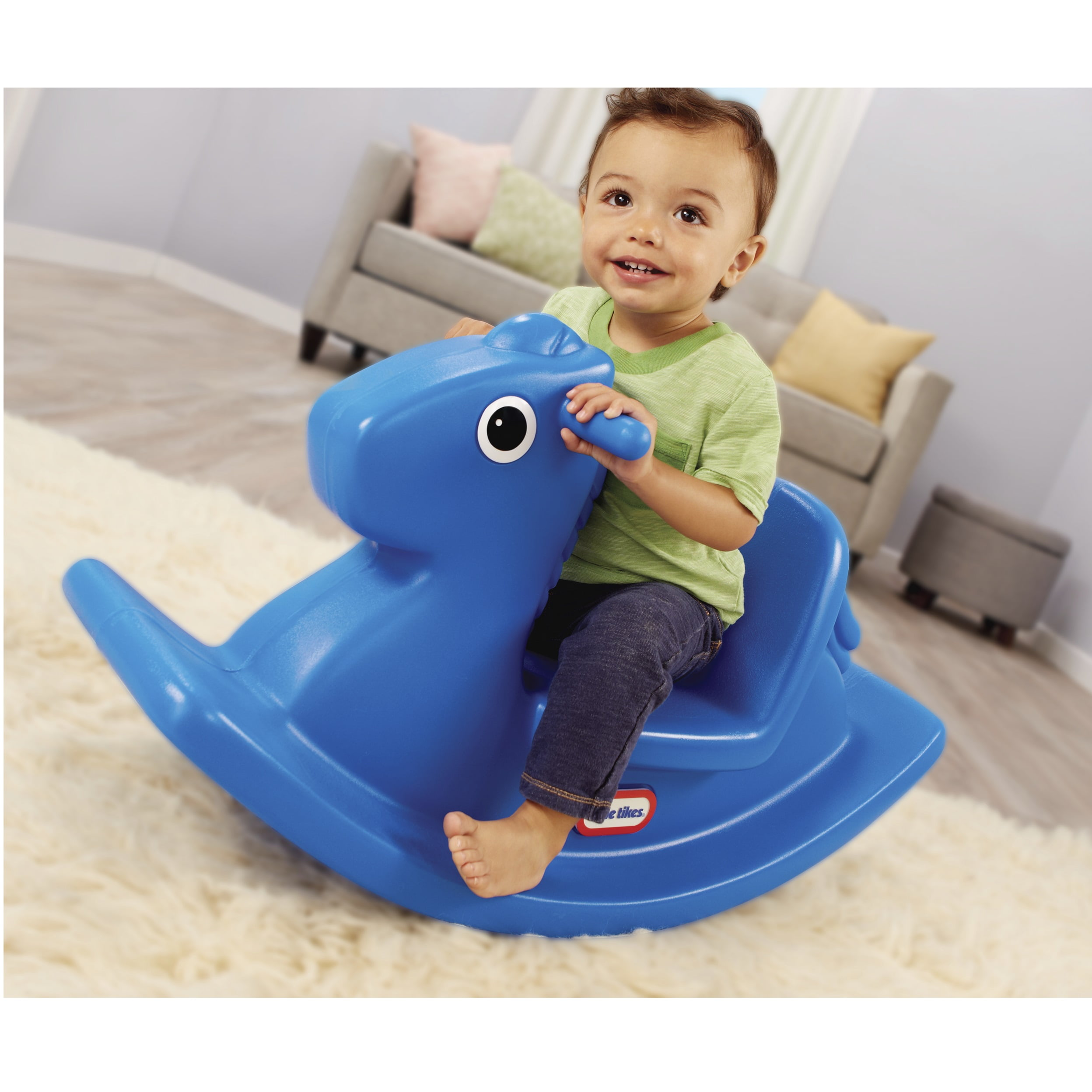 Little Tikes 620171 Outdoor & Indoor Balance Rocking Horse for Toddlers, Blue - 2