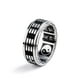 thumbnail image 5 of Anillo Vintage taoísmo Qarigey anillos de banda giratoria ancho titanio Acero hombre Mantra, 5 of 6