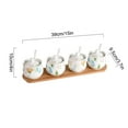 thumbnail image 2 of Ceramic Sugar Bowl With Lid, Porcelain Sugar Pot With Spoon, Small Salt Pot, Storage Jar , For Coffee Bar, Restaurant-Flower-4 Set, 2 of 8