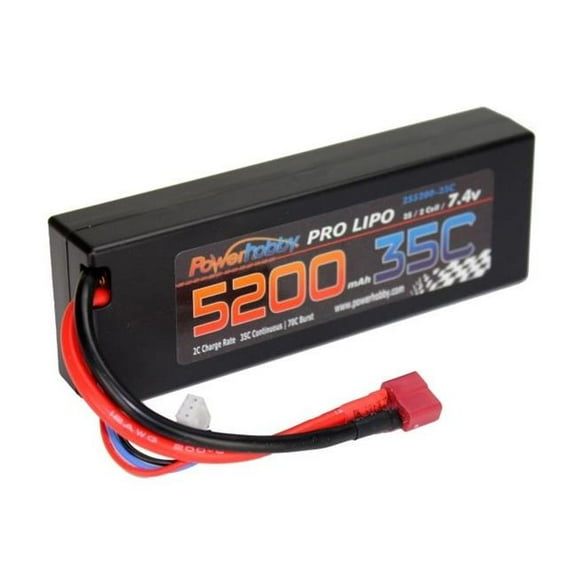 Power Hobby PHB2S520035CDNS 5200mAh 7.4V 2S 35C LiPo Hard Case Battery with Hardwire