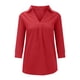 thumbnail image 3 of Pntutb Tallas grandes Mujeres Casual Suelto Pullover Cuello en V top Camisa de color sólido Pntutb Pntutb-5043, 3 of 8