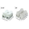 thumbnail image 4 of YIEMEEN 100Pcs Push Quick Wire Cable Connector 2 Pin Push-in Spring Loaded Electrical Connectors White Wiring Terminals, 4 of 11