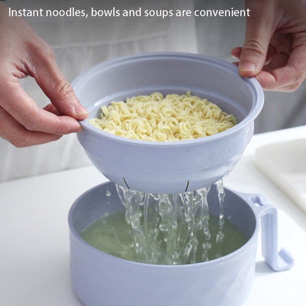 Juego de 6 uds de cuencos para Ramen para microondas, cuenco para Fideos Instantáneos, cuenco de fibra de bambú, vajilla para sopa escurrida para niñas y niños
