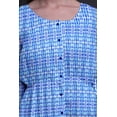 thumbnail image 2 of Bimba Robe Midi Décontractée à Manches Longues Imprimée Teinture sur Nœuds Bleu Dégradé pour Femmes - Petite, 2 of 7
