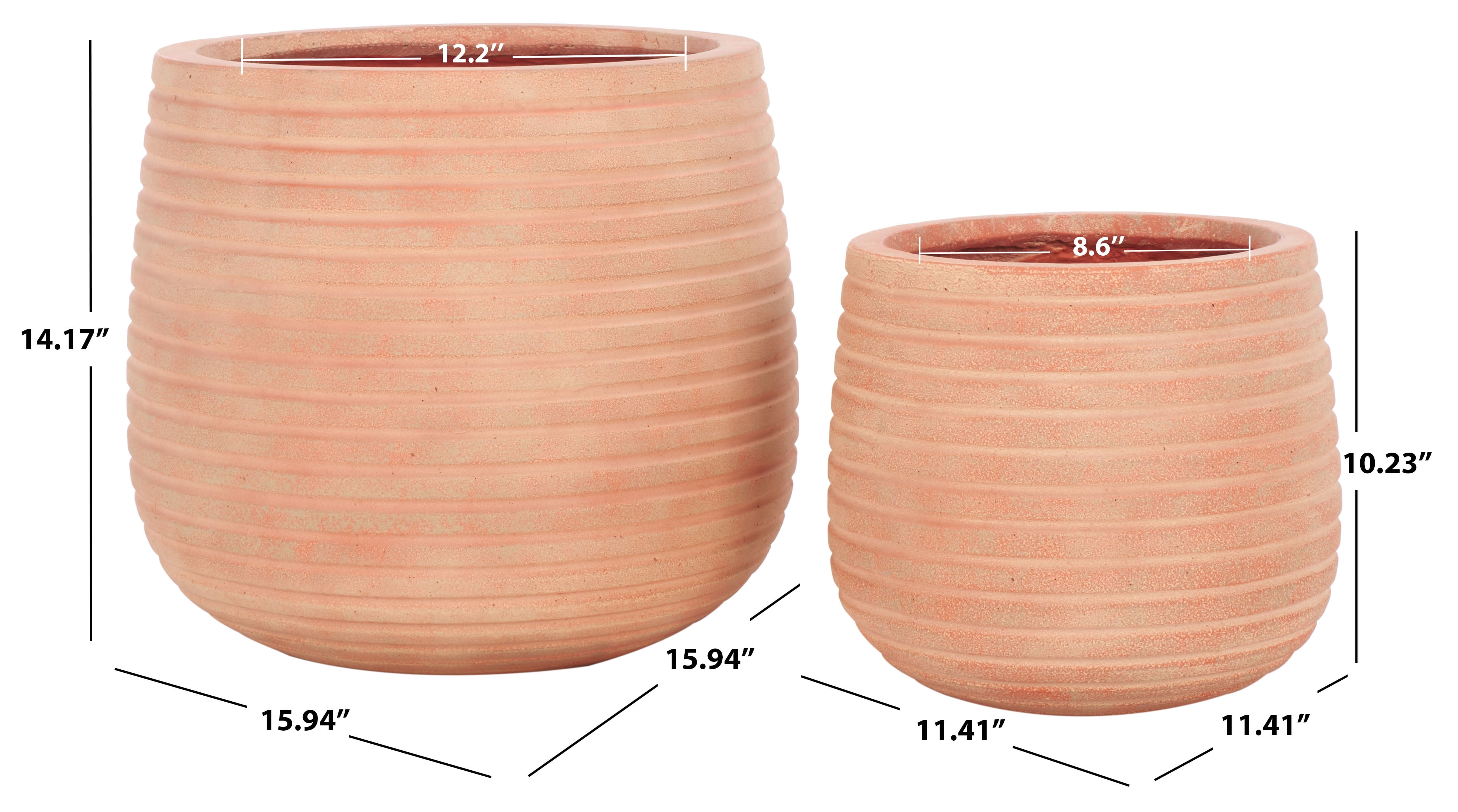 SAFAVIEH Jasper Assorted Cylinder Terracotta Ficonstone Solid