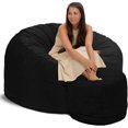 thumbnail image 7 of Ultimate Sack 5000 5-Foot Bean Bag Chair with Footstool Set, Black Suede Cover, 7 of 7