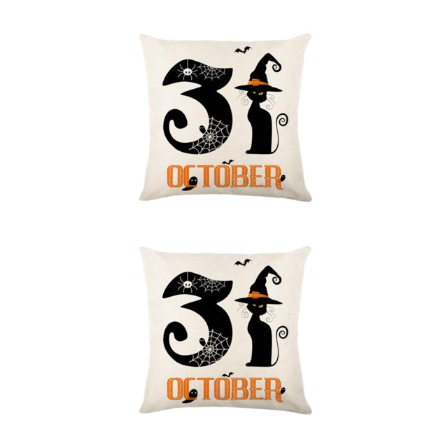 maskred Housse de Coussin Douce et Durable pour Halloween Effrayante Résistant aux Rides et Facile d'Entretien Polyester Halloween Housse de Coussin JYM328-1 2Set