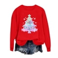 thumbnail image 6 of Womens Merry Christmas Print O Neck Sweatshirt Round Neck Fit Pullover Tops Casual Long Sleeve Workout Shirts Red XXL, 6 of 6