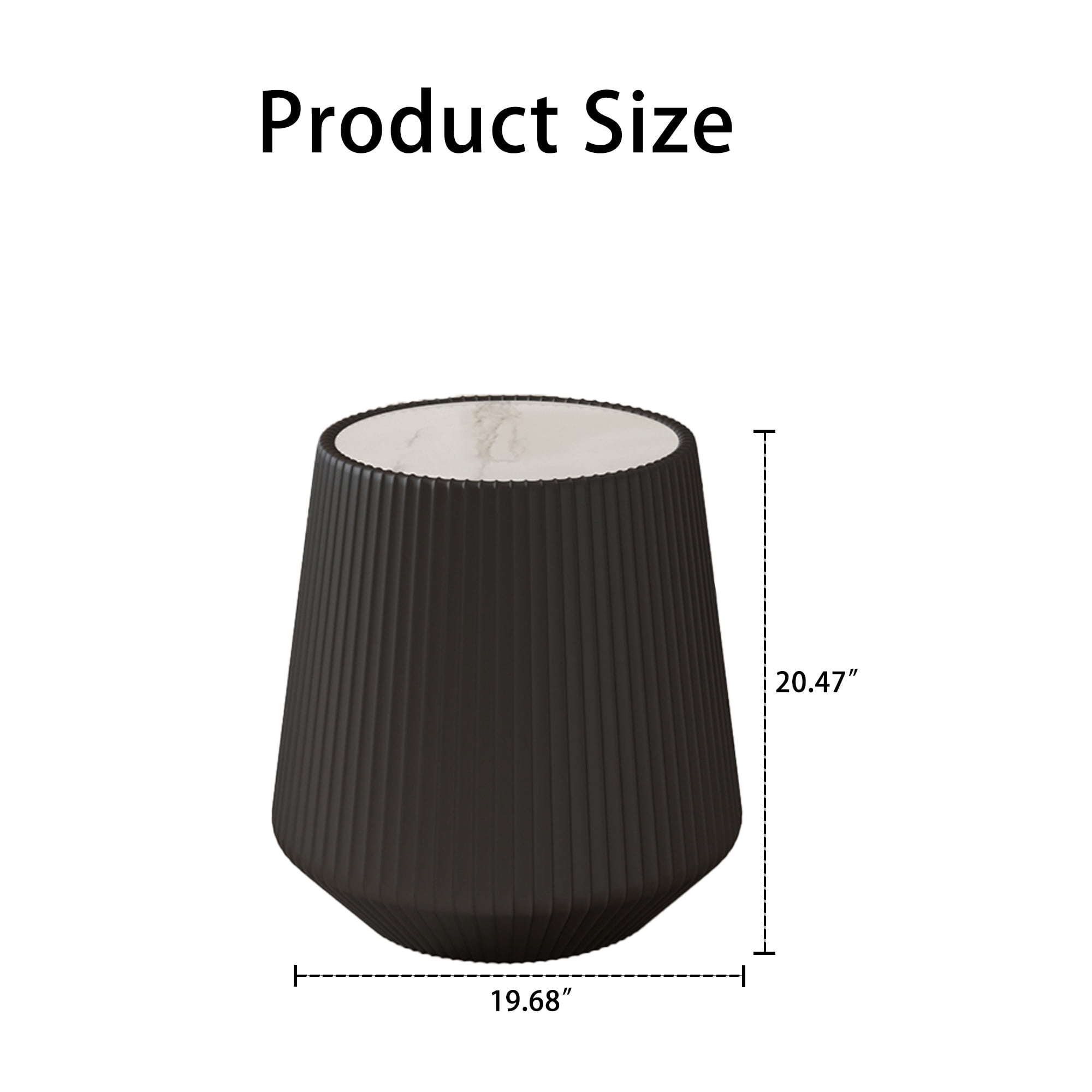 Leumius Light Sintered Stone Top Cup Shape Leather Coffee Modern Sofa Table for Apartment Living Room Furniture Black 2