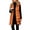 Orange, variant on Hulanddfd Womens Outerwear Hooded Long Puffer Vest, Sleeveless Quilted Zip-Up Winter Coat with Pockets, Warm Full-Length GiletNavy2XL