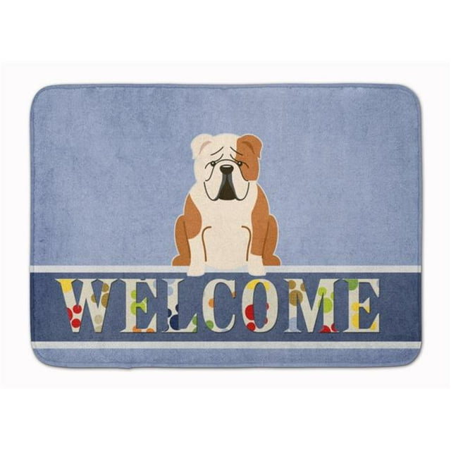 Carolines Treasures BB5706RUG English Bulldog Fawn White Welcome Machine Washable Memory Foam Mat