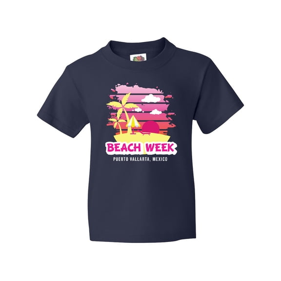 Inktastic Beach Week Puerto Vallarta Mexico with Palm Trees Youth T-Shirt