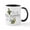 White/Black Inside, variant on CafePress - Bee Happy Mug - 11 oz Ceramic Mug - Novelty Coffee Tea Cup