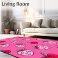 thumbnail image 2 of ODIKA 5'x7' Machine Washable Non-Slip Area Rug, Kawaii Strawberry and Cherry with Sweet Smiley Faces High Traffic Rug with Pad, Pink, 729499, 2 of 8