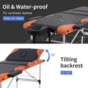 BestMassage 3-Fold Portable Massage Table w/ Carrying Case, Aluminum, 84, Black