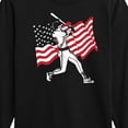 thumbnail image 3 of Instant Message - Baseball Player American Flag - Toddler & Youth Long Sleeve  T-Shirt, 3 of 6