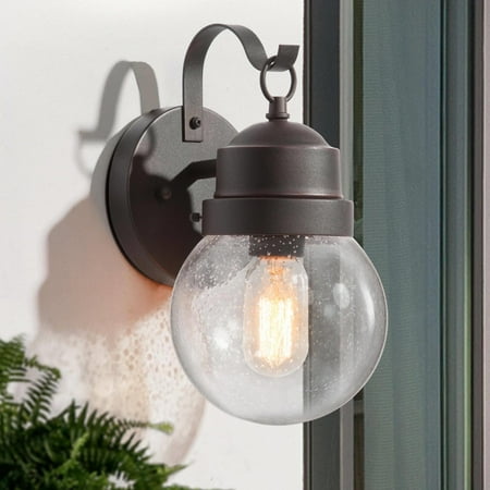 

LNC Zalan 11-in H Antique Bronze Seeded Glass Modern/Contemporary Medium Base (E-26) Outdoor Wall Light 11.2 H