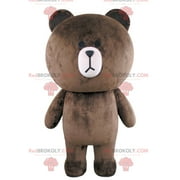 Big plump and brown teddy bear mascot