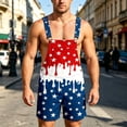thumbnail image 2 of Toome Men's American Flag Overalls Shorts, 4th of July Patriotic Romper Jumpsuit with Adjustable Straps, Stars and Stripes Denim Bibs for Independence Day, Memorial Day, 2 of 8