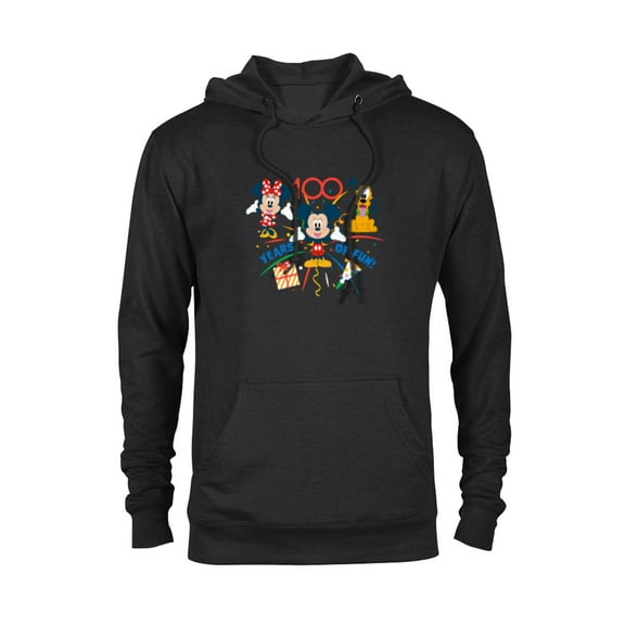 Disney 100 Anniversary Mickey Minnie Pluto 100 Years of Fun - Pullover Hoodie for Adults - Customized-Black