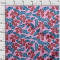 thumbnail image 2 of oneOone Rayon Fuchsia Violet Fabric Leaves & Flower Quilting Supplies Print Sewing Fabric By The Yard 56 Inch Wide, 2 of 6