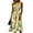 Multicolor, variant on Ruched Waist Sleeveless Midi Dress for Women - Elegant Round Neck A-Line Sundress with Vibrant Lemon Leaf & White Floral Print, Flowy Summer Beach Party Vacation Gown Blue S