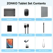 Tablet 11 inch Android 15 Tablet,128GB ROM 16GB RAM,4G LTE Tablet,5G WiFi+Cellular, MTK8786,Octa-Core, GPS,Dual Camera,1TB Expand,Incell Screen,HD Display,7000mAh,Face Unclocked,Tablet with Keyboard