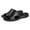 Black, variant on Leather Slippers, Open Toes Indoor Slippers Leather Flat Slide Sandals Casual House Shoes Bedroom Slippers Office Slippers for Mens