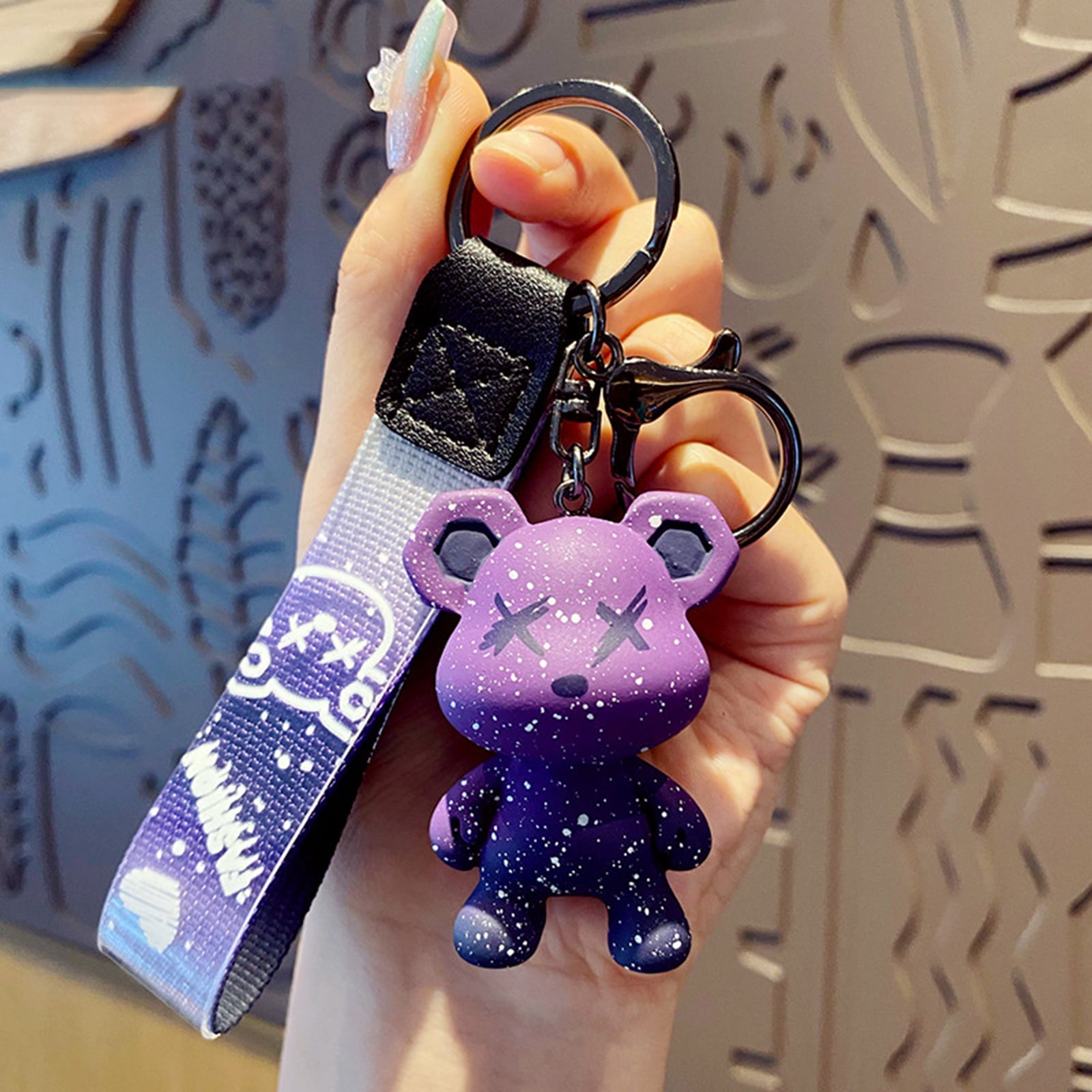 Amyove Cartoon Color Changing Bear Keychain For Men Women Trendy Car Key Chain Couple Bag Pendant Walmart