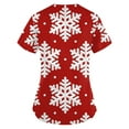 thumbnail image 3 of Lolmot Nurse Uniforms for Women Classy Short Sleeve V-Neck Breathable Shirt Casual Christmas Pattern Oversize Tops Workwear with Pockets, 3 of 4