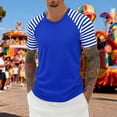 thumbnail image 2 of Mens Tee Casual Carnival Print Short Sleeve Breathable Mens Knit Tops,Blue,XL, 2 of 4