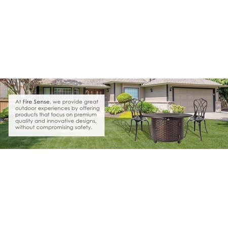Fire Sense - Florence Woven Round Aluminum LPG Fire Pit - Antique Bronze