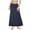 Navy, variant on Women High Waist Maxi Skirt Soft Knit Loungewear Stretchy Solid Color A-Line Flowy Flare Long Skirts Khaki L