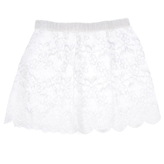 STRANDCHIC 1Pc White Lace Underskirt Extend Base Skirt with Breathable and Cozy Fabric