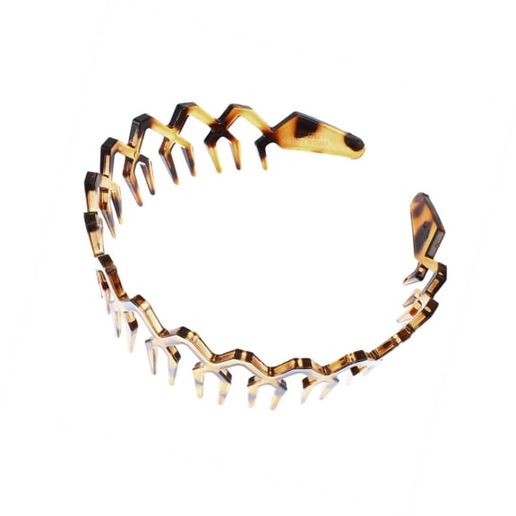 Vocoste 1 Pc Classic Rhombus Style Anti-Slip Toothed Hairband for Women for Girls Amber