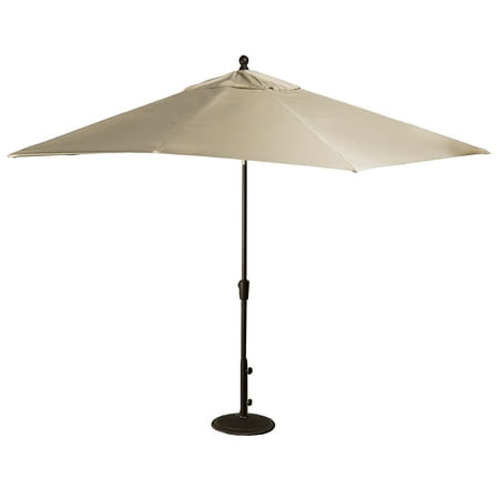 Rectangular Sunbrella Umbrella Island Umbrella Caspian 8-ft x 10-ft Rectangular Market Umbrella - Push-Button Tilt with Beige Sunbrella Canopy ()