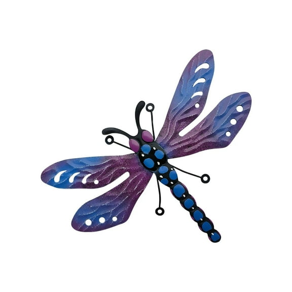 HCTSHG Dragonfly Wall Art Decor, Metal Indoor Outdoor Fence Outside Hanging Decorations for Living Room Bedroom, Hand-made Vibrant Ornament Sculpture for Patio Balcony