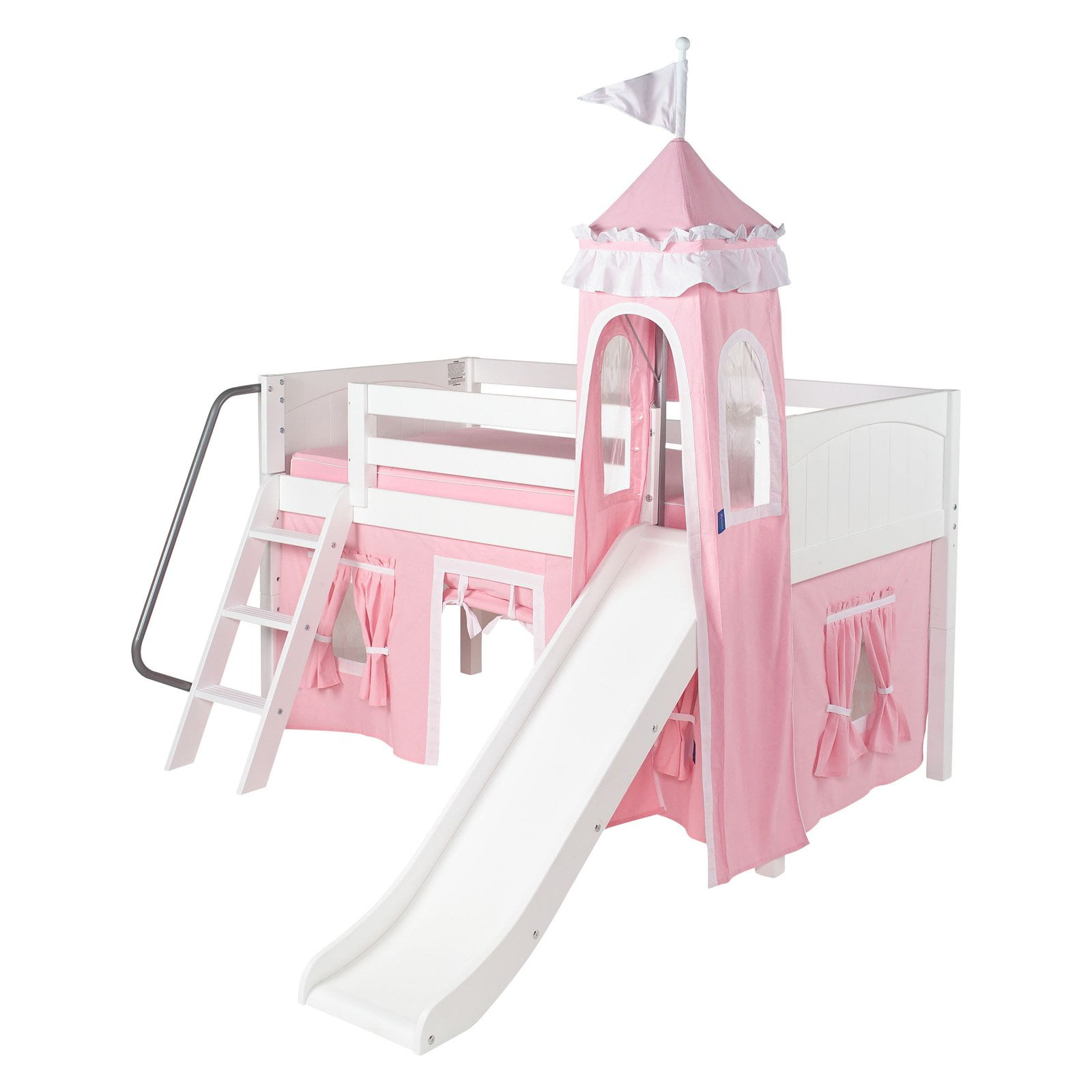 Wow Girl III Deluxe Panel Low Loft Tent Bed with Slide Walmart