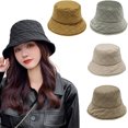 thumbnail image 3 of Sombreros De Cubo De Invierno Con Cuerda Ajustable, Gorros De Guata De Celosía De Color Sólido, Sombrero De Pescador De Lavabo Unisex Minnieouse AP007034-01, 3 of 6