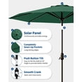 thumbnail image 2 of 9FT Patio Market Umbrella with 32 Solar Powered LED Lights - 8 Ribs, Tilt & Crank, UV-Resistant, Waterproof - Outdoor Garden, Pool, Deck, Backyard, Table Use, 2 of 7