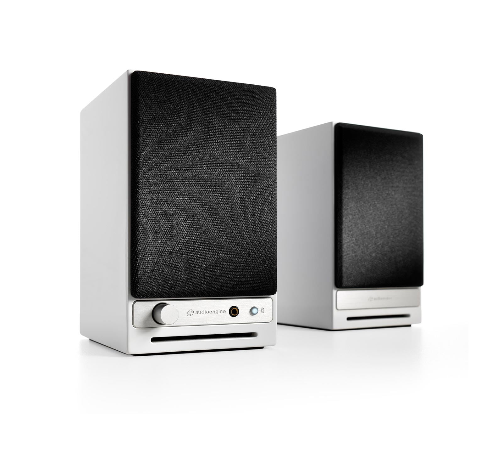 white powered subwoofer